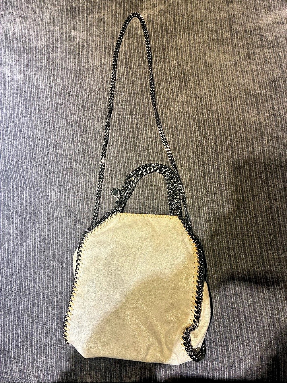Stella McCartney Falabella Tiny Tote Bag Crossbody Cream & Black